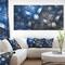 Designart - Crystal Cell Dark Blue Steel Texture - Oversized Abstract Canvas Art Print